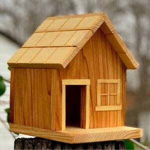 Wooden Birdhouse - Cedar with Pine trim